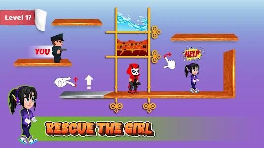 Pin pull girl puzzle game