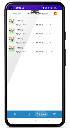 QR and Bar Code scanner Screen 2