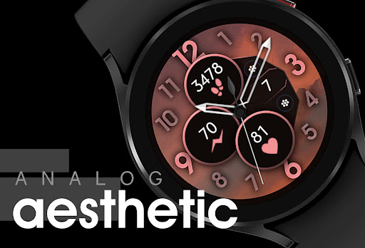 Android application Modern Analog Rose Watch Face screenshort