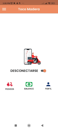 Android application Toco Madera repartidor screenshort