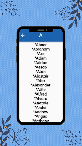 Android application Boy Names screenshort