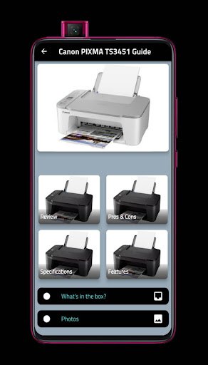 Android application Canon PIXMA TS3451 Guide screenshort