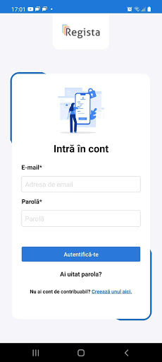 Android application e-Guvernare Regista screenshort