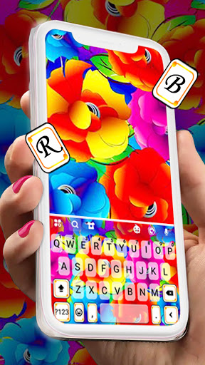 Android application Bright Color Flowers Keyboard screenshort