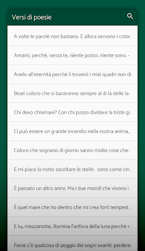 Android application Versi belli di poesie italiane screenshort
