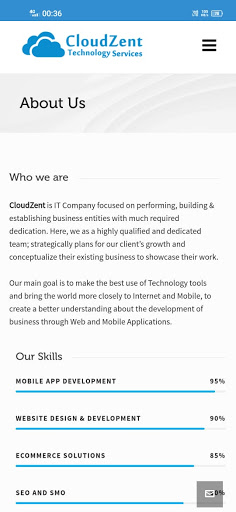 CloudZent Technology Services Screen 2