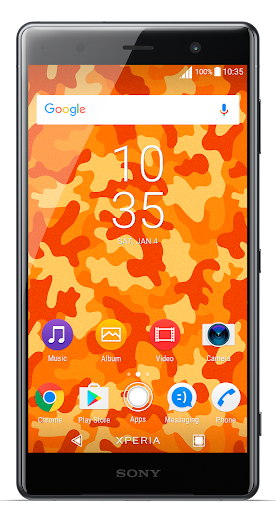 Android application Orange Camo Theme for Xperia™ screenshort
