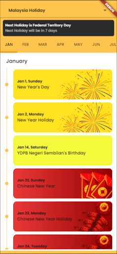 Malaysia Holiday Screen 2