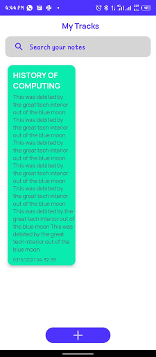 Android application Track screenshort