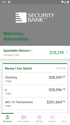 Android application Security Bank USA Mobile screenshort