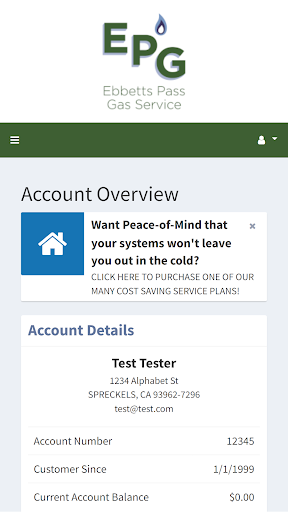 Android application Ebbetts Pass Gas Service screenshort