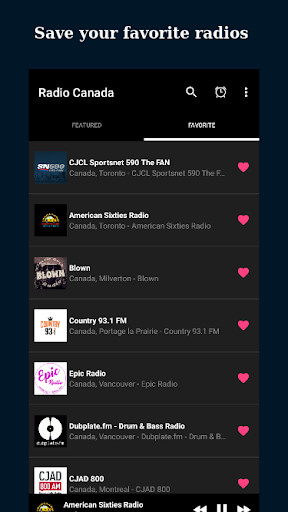 Online Radio Canada: AM & FM Screen 2