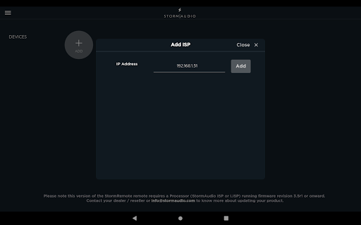 StormRemote (tablet) Screen 2