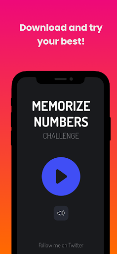 Memorize Numbers Challenge Screen 2