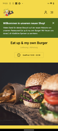 Android application Eat up & my own Burger screenshort