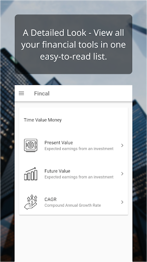 Fincal - Financial Calculators Screen 2
