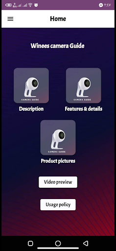 Android application winees camera guide screenshort