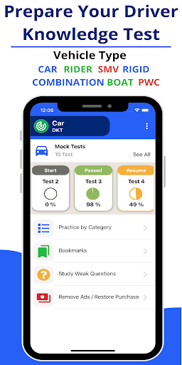 Android application DKT NSW Driver Knowledge Test screenshort