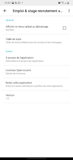 Android application Emploi & stage recrutement au screenshort