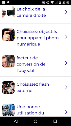 Aperçu de l'application