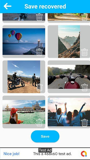Screenshot of deleted photo recovery app