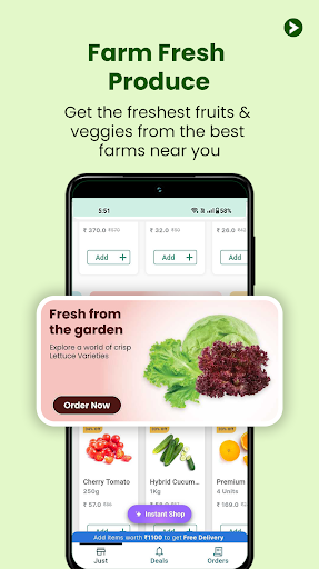 Android application Just Retailer Fruits Vegetable screenshort