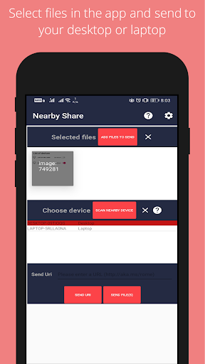 Android application Nearby Share For Windows 10 screenshort