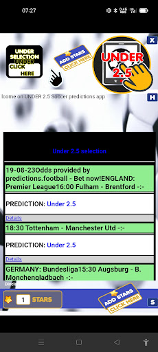 Under 2.5 Soccer Predictions Screen 3