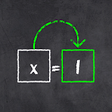 x=1: Learn to solve equations icon