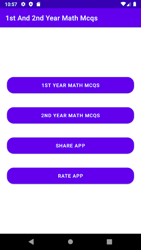Android application 1st And 2nd Year Math Mcqs screenshort