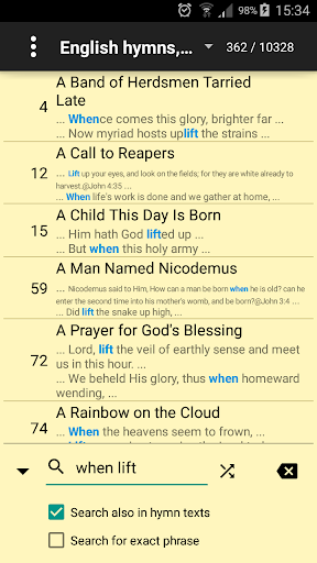 Christian Hymns Screen 3