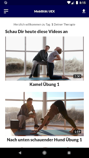 Android application RAAV Therapie Mobil screenshort