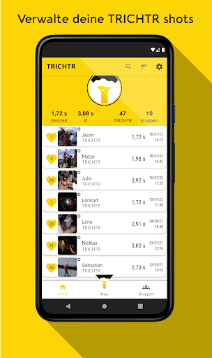 Android application TRICHTR screenshort