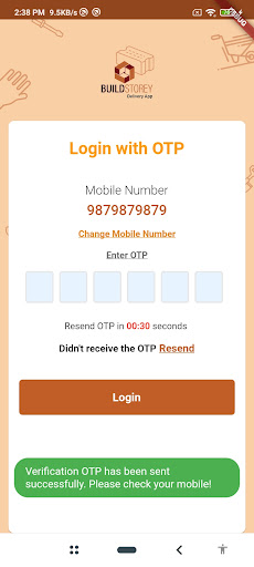 BuildStorey Delivery App Screen 2