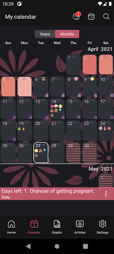 Screenshot of WomanLog Period Calendar