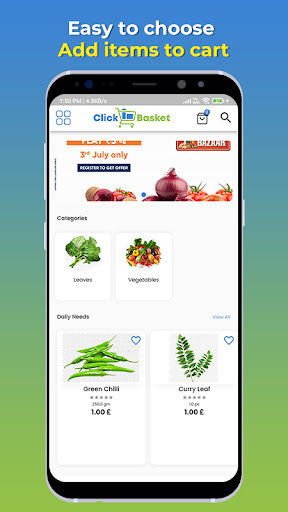 Android application Click Basket screenshort