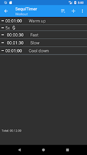 SequiTimer interval timer Screenshot