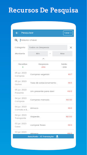 Contrôle Financeiro Screen 3