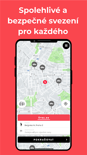 Android application Svez.se - Objednej si taxi screenshort