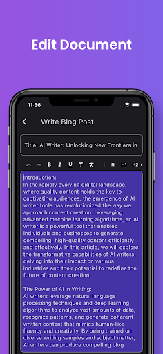 AI Writer Screen 3