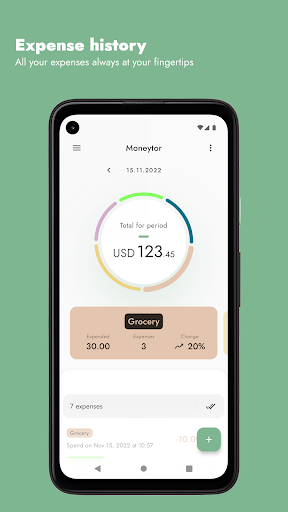 Android application Moneytor - Expense manager screenshort
