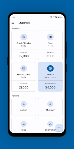 Android application Mudraa Smart Money Management screenshort