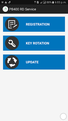 Android application PB ABAS 400 RD Service screenshort