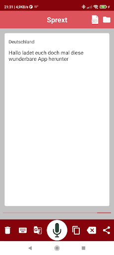 Convert speech to text Sprext Screen 3