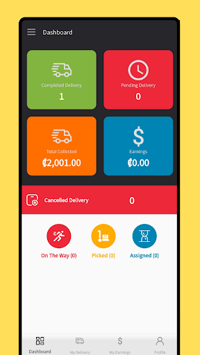 Android application Venderfy Deliver screenshort