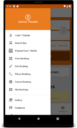 Android application Jamna Travels Delhi screenshort