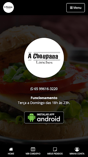 Android application A Choupana Lanches screenshort