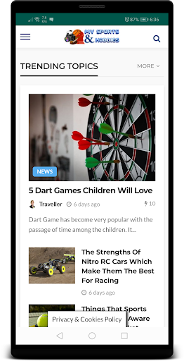 MySportsAndHobbies Screen 2
