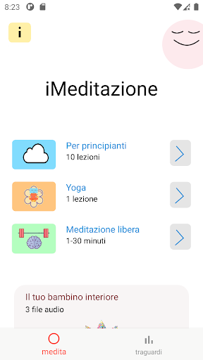 Android application iMeditazione screenshort