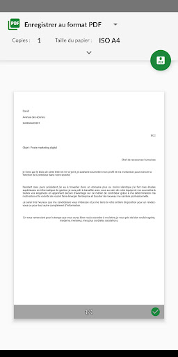 Modèle de lettre Screen 3